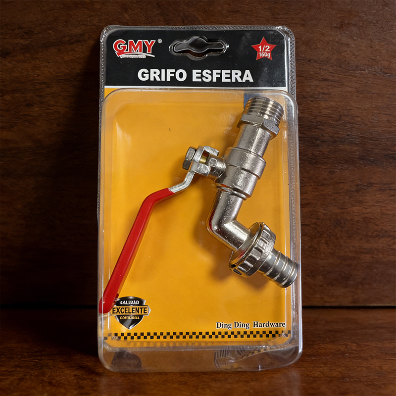 Outdoor Water Tap Lever Type Valve RED Handle + Garden Hose Plug