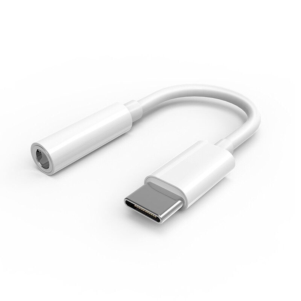 USB C to 3.5mm Headphone Jack Adapter for iPhone Type C Aux Dongle Cable White