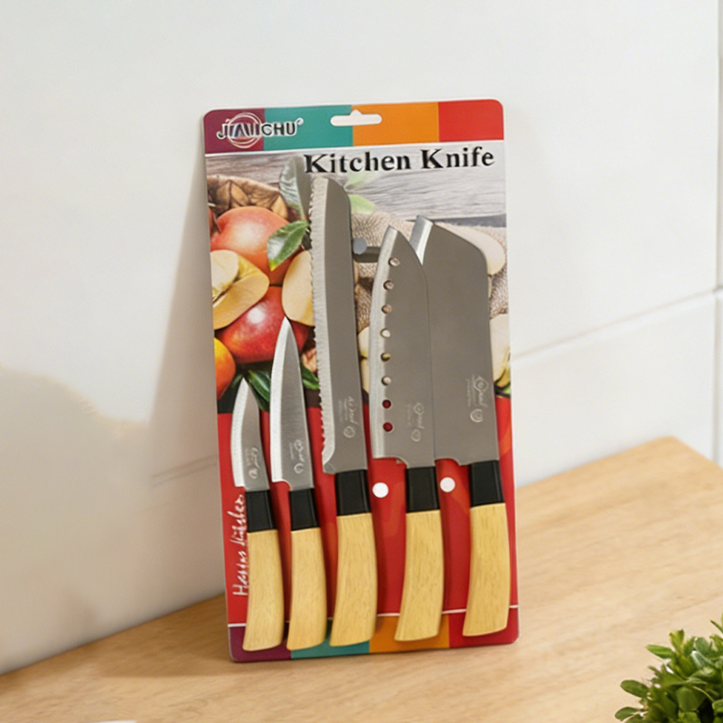 5PCS Steel Kitchen Knife Fruit Knife Comfortable Non-Slip Handle