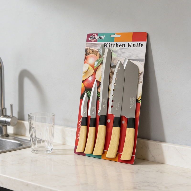 5PCS Steel Kitchen Knife Fruit Knife Comfortable Non-Slip Handle