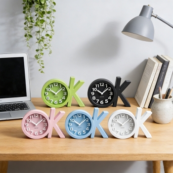 OK Shaped Alarm Clock Wake up Clock Bedroom Alarm Clock Random Colours