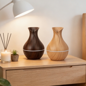 200mL Aroma Vase Mist Diffuser with Soft Light Lavender Fragrance Oil USB Aromatherapy Humidifier Random Colours