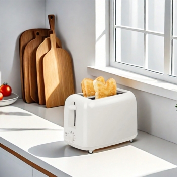 Plastic double-slice toaster for white kitchen