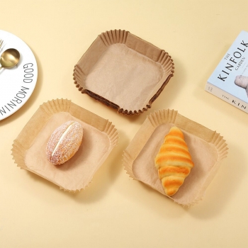 50pcs Kitchen Baking Brown Air Fryer Paper Liners Square 200 mm  Home