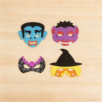 Halloween EVA foam colored mask with elastic band, featuring a variety of styles