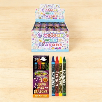 Halloween Mini Wax Crayon Packs 4pcs Party Favours and Prizes Gifts