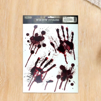 Halloween DecorationsBloody Hand Window Stickers Removable Reusable