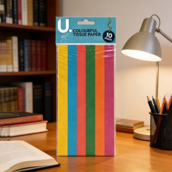 Colourful Tissue Paper 10 Sheets Assorted Colour Gift