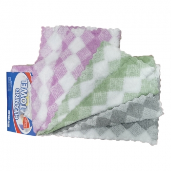 27 x 28 cm Cleaning Towel Cloth Pack of 3 Random Colour Home
