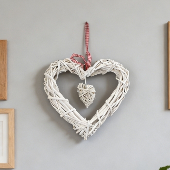 Rattan Heart Wreath Garden Decoration Straw Heart 22 cm Home