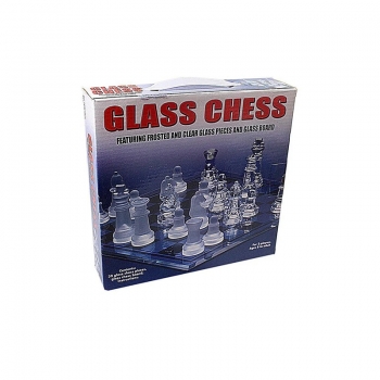 Frosted Polished Glass Chess Board Set with Padded Botto Crystal Chess Board 22cm x 22cm Home