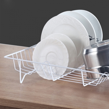 Metal Chrome Dish Drainer Drying Rack for Kitchen Silver Home