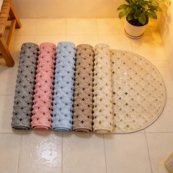 PVC Bathroom Mat Non Slip Bath Shower Mats Strong Suction  White Home