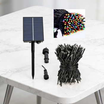 50m 500LED Solar Fairy Lights With Stake Solar Panel Multicolor Garden String Lights Waterproof Christmas Decoration
