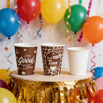 50PCS 8oz Disposable Paper Drinking Cups Paper Cups for DIY Wedding Party Picnic BBQ Random Color