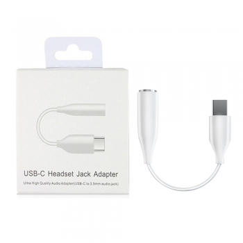 USB C to 3.5mm Headphone Jack Adapter for iPhone Type C Aux Dongle Cable White