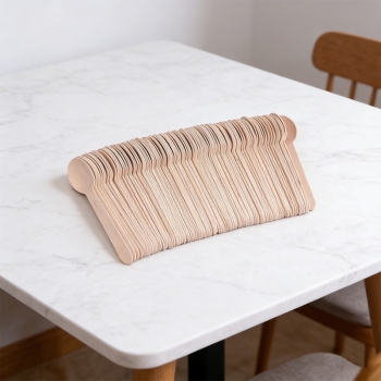 100PCS Disposable Wooden Spoons Eco-friendly Natural Recyclable Spoons 15.5cm