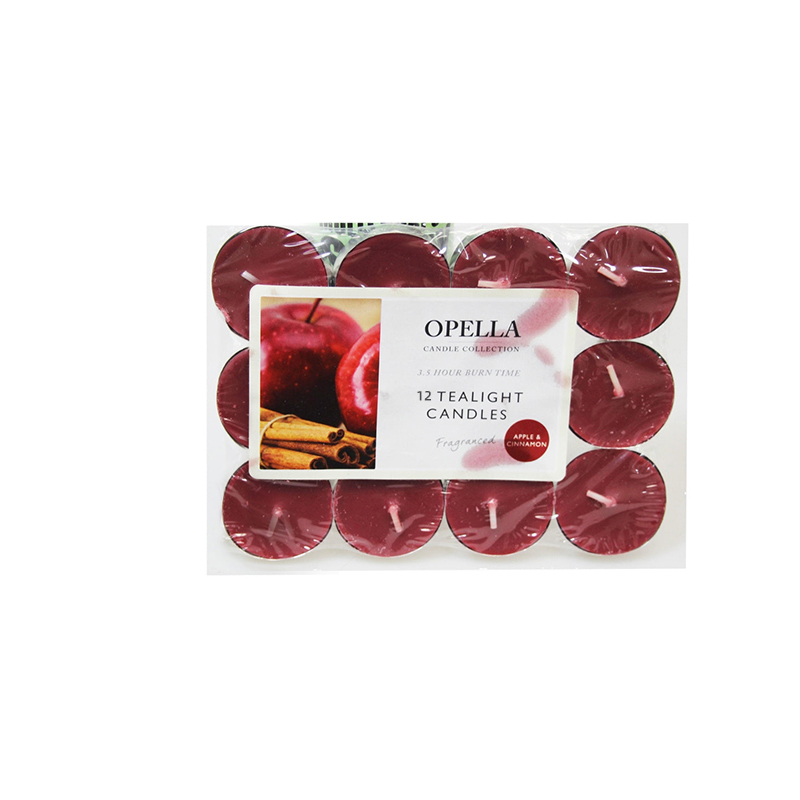 Beautifully Scented Apple and Cinnamon 12 Tealight Candles 3.5 Hour Burn Time Gift