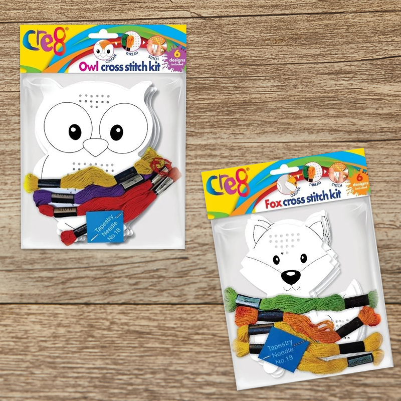 Animal Cross Stitch Kits Sewing Arts and Crafts Owl Fox Assorted Designs