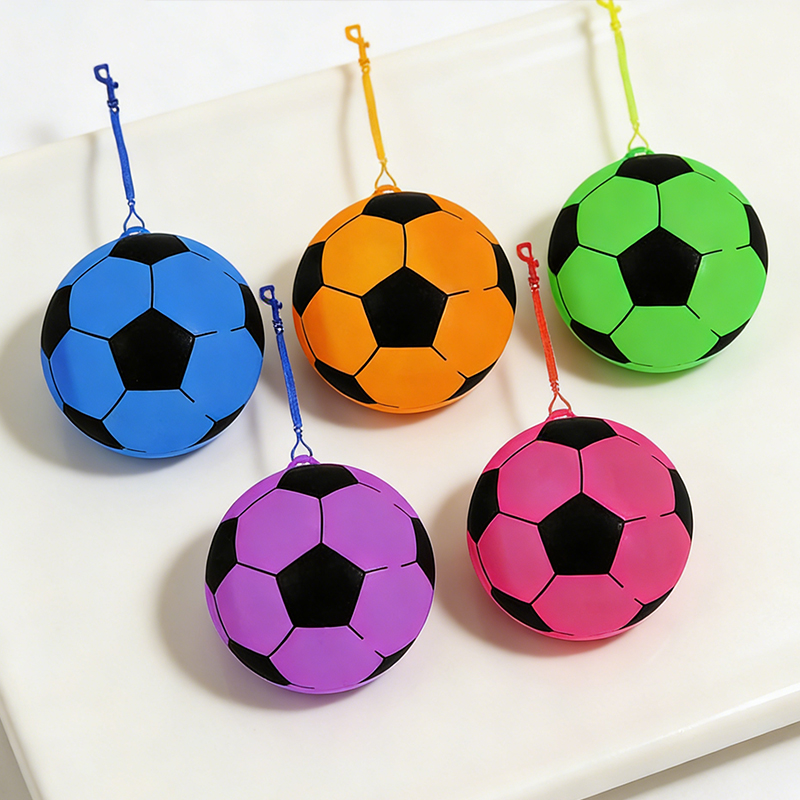 22cm PVC Football with Hook Spiral Keychain 22cm Random Colours