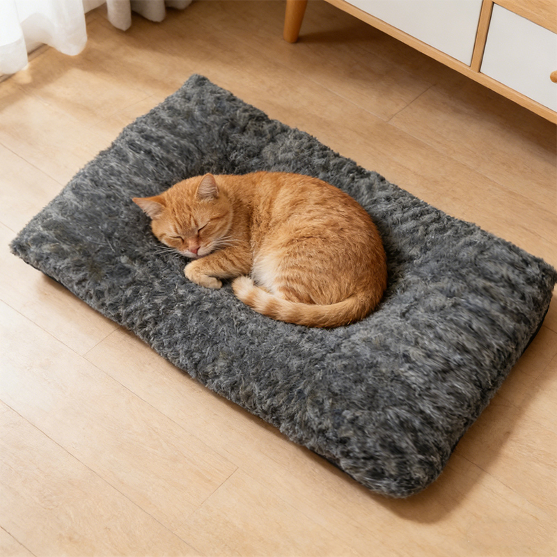 Fluffy Plush Soft Flat Animal Pet Sleeping Bed XL 80 x 50 x 10cm
