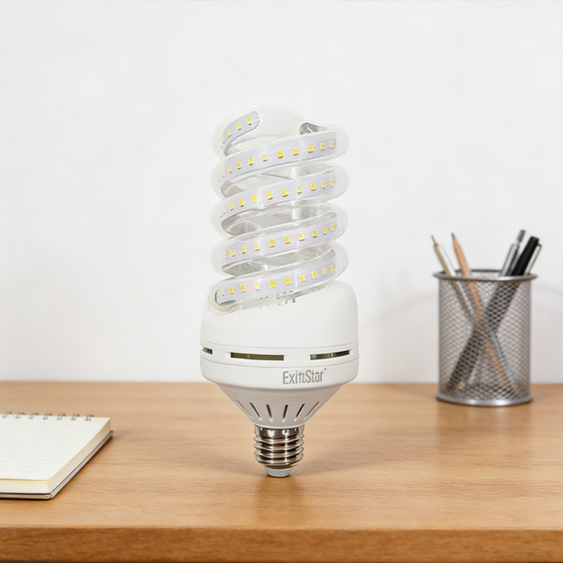 13W Spiral LED Light Bulb E27 13.5cm 1200 Lumen Cold White