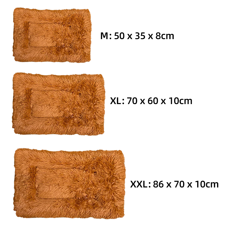 Soft Fluffy Plush Flat Animal Pet Sleeping Bed XL 70 x 60 x 10cm