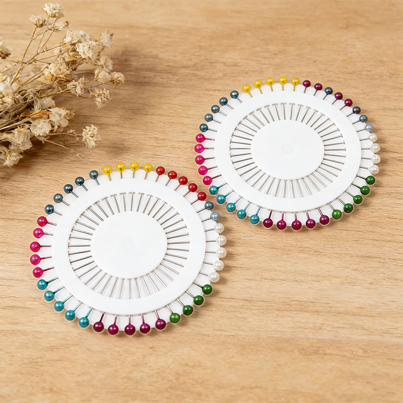 2PCS Sewing Needle Pin Wheels 40 Pins Ball Shaped Pin Heads Quilting Pins