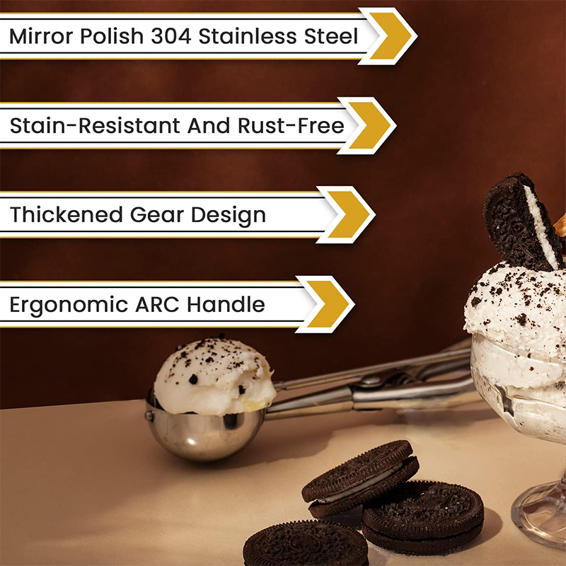 5cm Stainless Steel Cookie Scoop for Ice Cream, Meatballs, Mellon Balls, Mashed Potatoes and Muffins