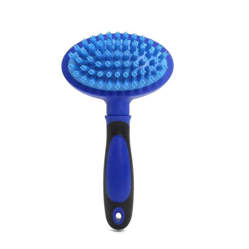 Pet Bath Massage Brush Blue Bristles 17 cm - Random Colours