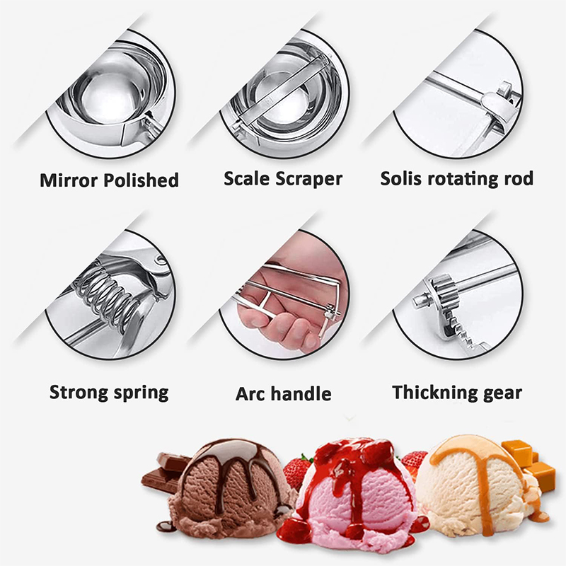 5cm Stainless Steel Cookie Scoop for Ice Cream, Meatballs, Mellon Balls, Mashed Potatoes and Muffins