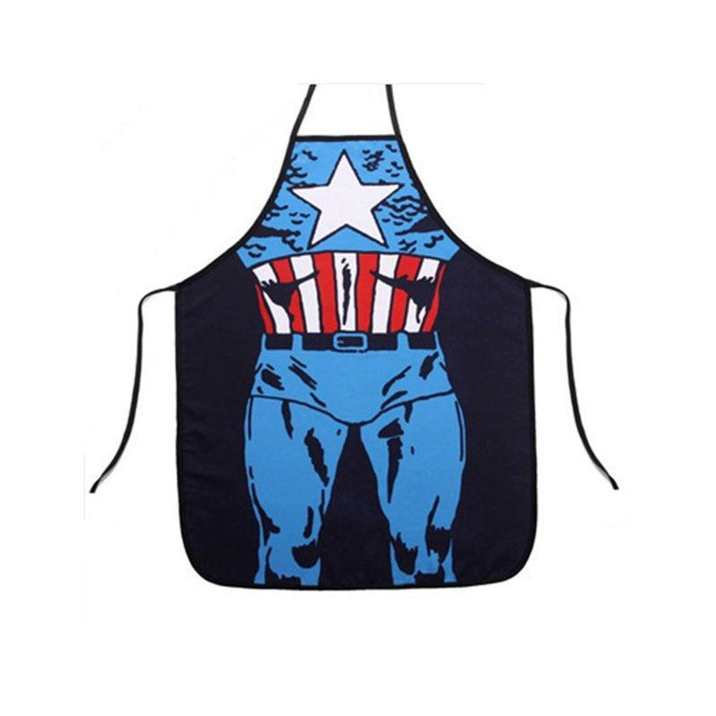 Adjustable Shoulder Strap Funny Cooking Kitchen BBQ Apron - Captain America