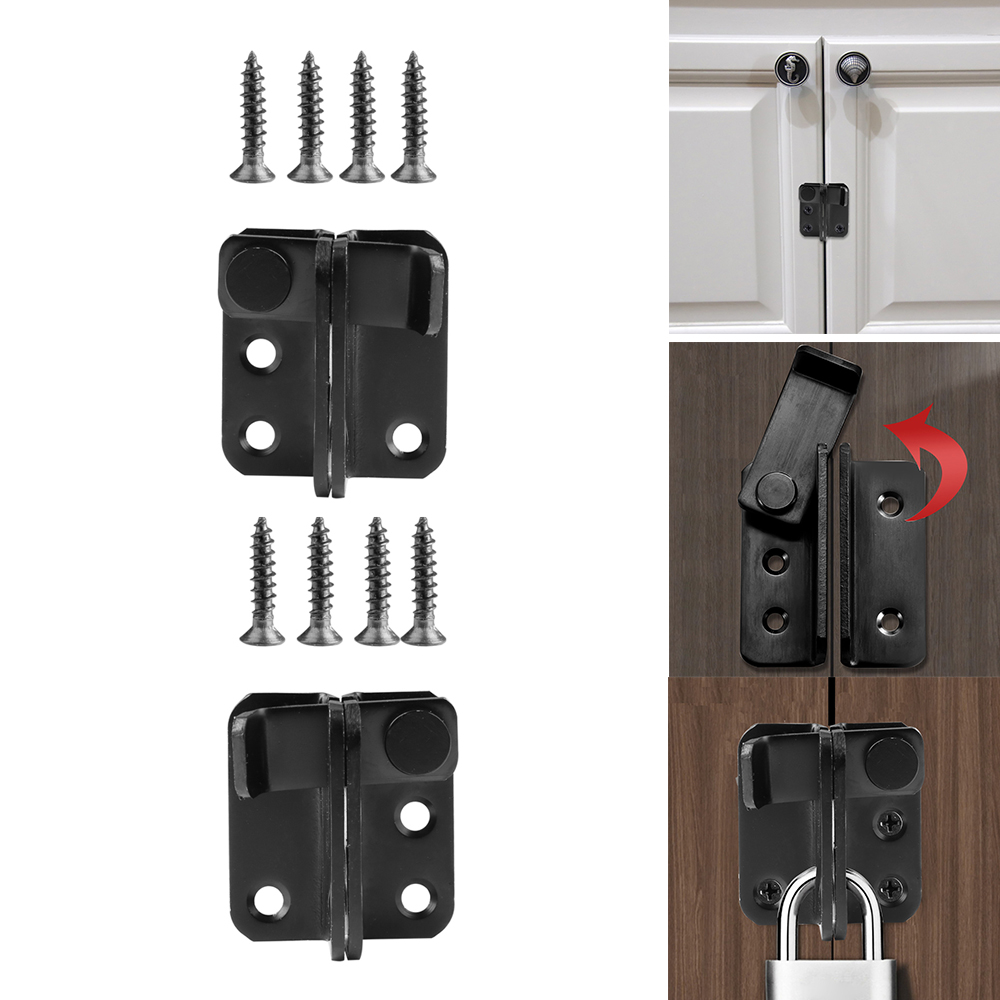 Stainless Steel Slide Latch Lock Bolt Heavy Duty Garden Gate Shed Door Black - Open Door From the Left