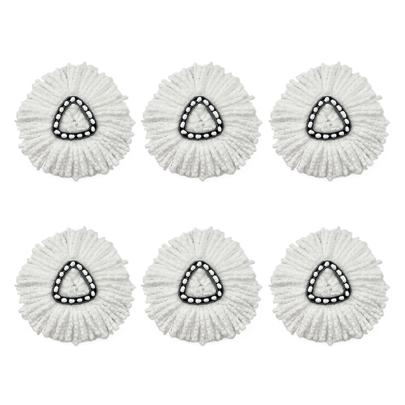 New 6pcs Mini Cleaning Microfibre Mop Refill Head for O-Cedar RinseClean 2 Tank System Mopping Replacement - White