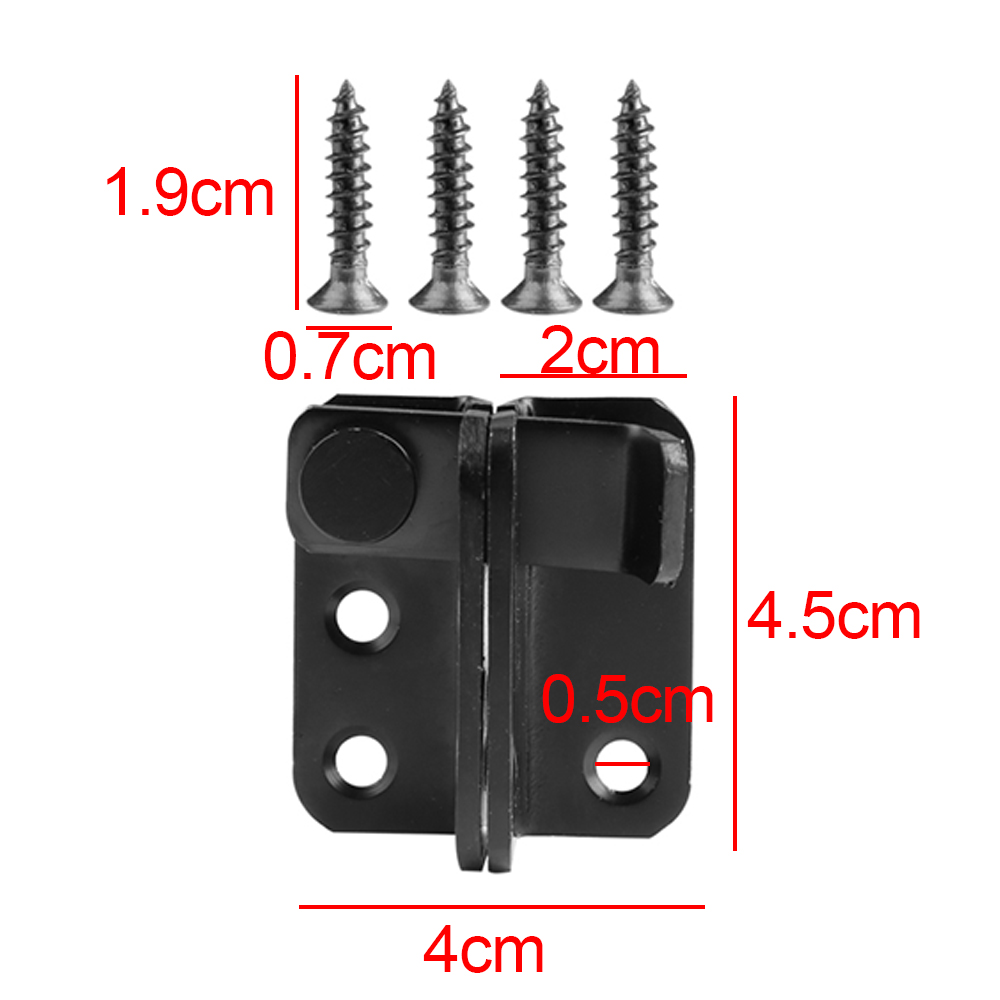 Stainless Steel Slide Latch Lock Bolt Heavy Duty Garden Gate Shed Door Black - Open Door From the Right