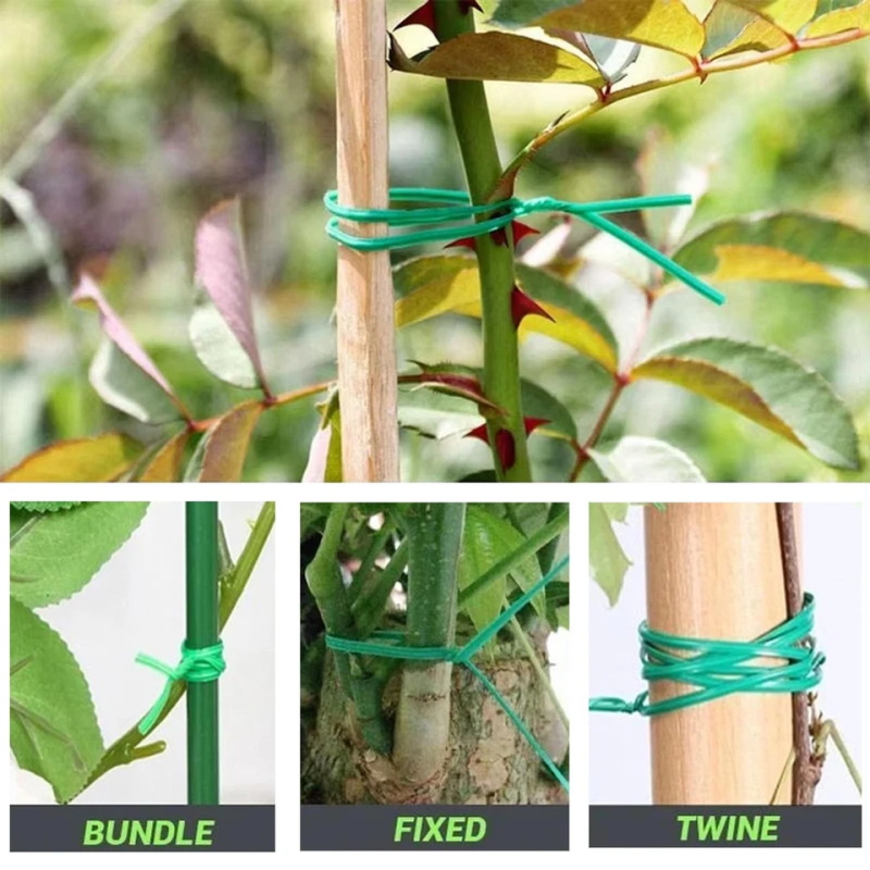 30m Green Twist Tie Plastic Coated Garden Wire with Cutter