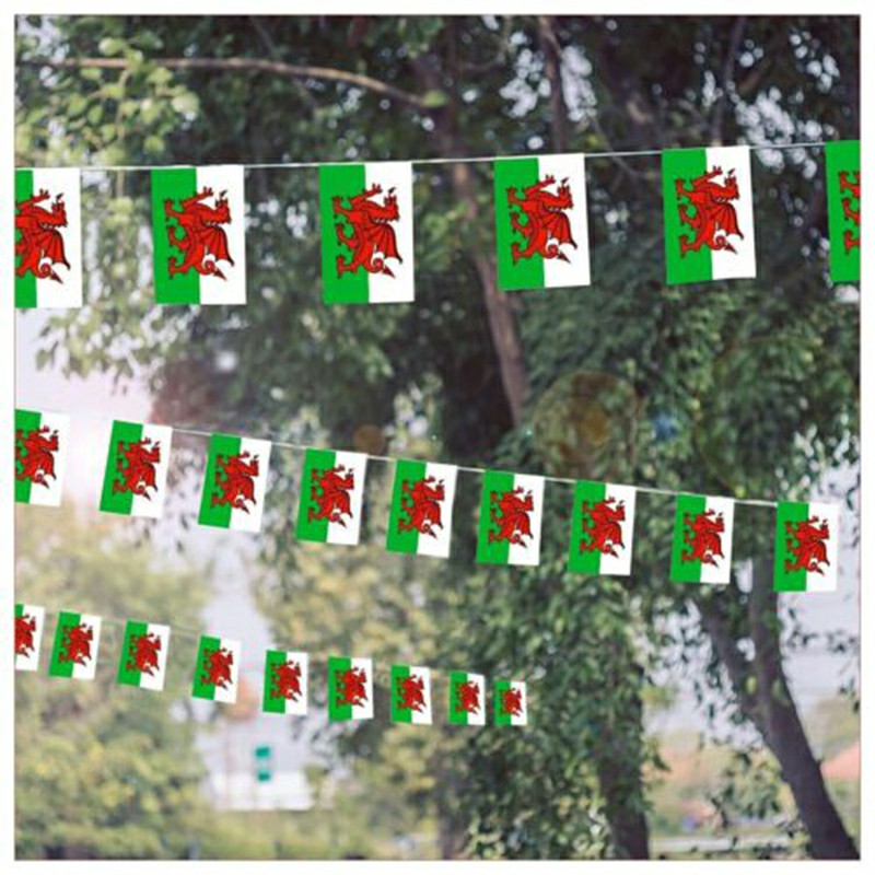 Wales 30 Flags Dragon 12M Bunting Banner Flags
