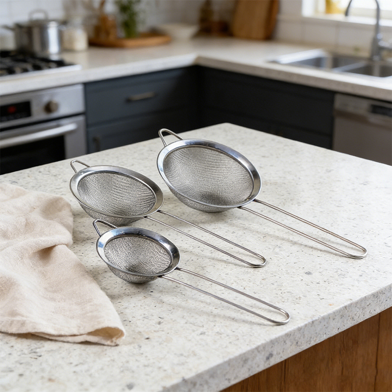 3PCS Stainless Steel Fine Mesh Strainer Sieve Assorted Sizes