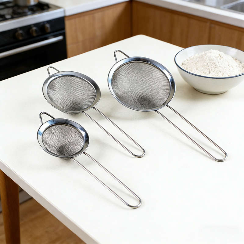 3PCS Stainless Steel Fine Mesh Strainer Sieve Assorted Sizes