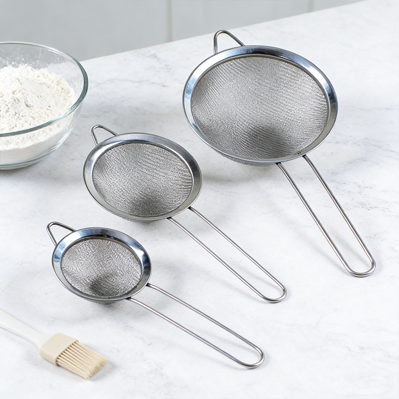 3PCS Stainless Steel Fine Mesh Strainer Sieve Assorted Sizes