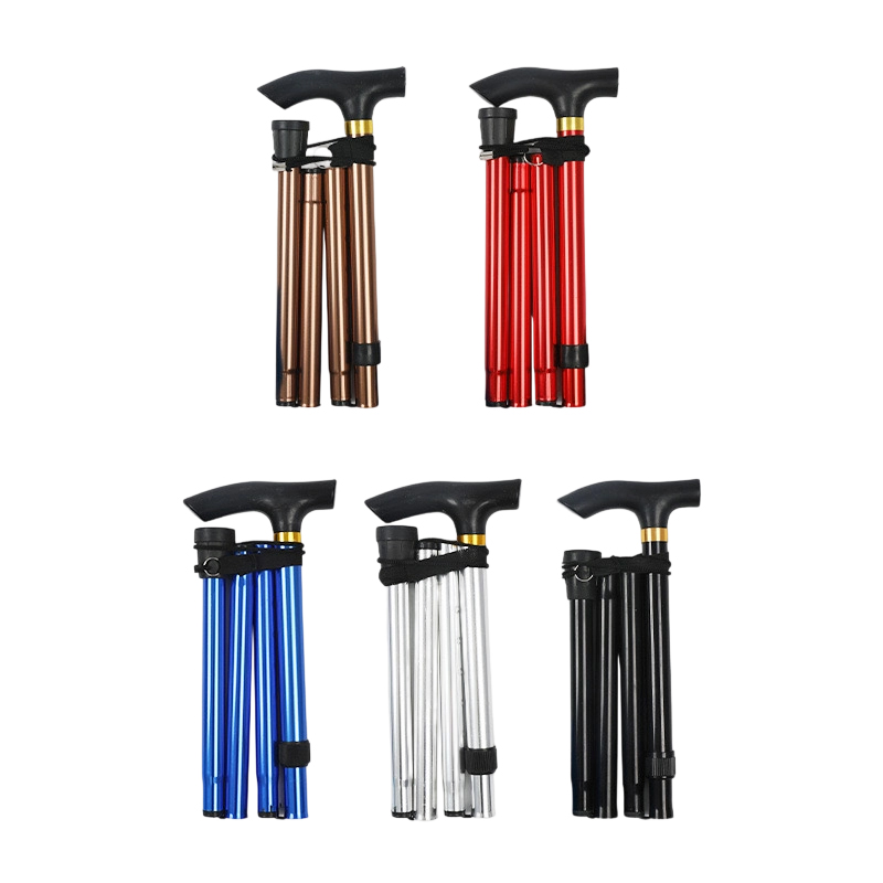 Adjustable Aluminium Cane Easy Folding Walking Stick Assorted Colours