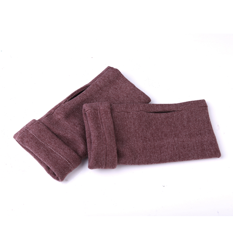 1 Pair Girl Cotton Fingerless Gloves Warm Arm Hand Long Warmer Mittens for Winter - Dark Red