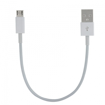 22cm Micro USB Charging Data Cable for Samsung Huawei - White