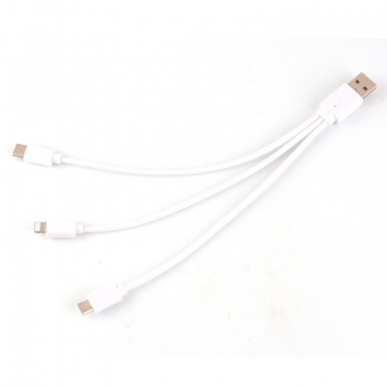 20cm 3 in 1 8 pin Micro USB Data Charging Cable for iPhone Samsung
