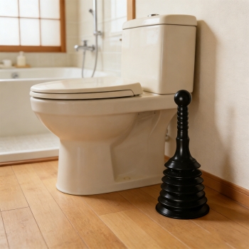 Bathroom Toilet Plunger Sink Dredger 31cm Black