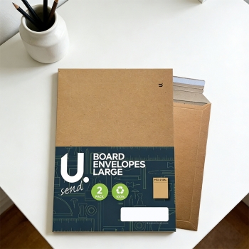 2PCS Protective Mailing Envelopes Board Back Envelopes Large Kraft Envelopes 26.5 x 35cm