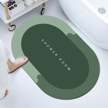 Bathroom Absorbent Bath Mat Long Oval 59cm Assorted Copywriting and Colours - Random Sent