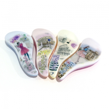 Professional Detangling Hair Brush Silicone Brush Printed Comb for Hairstyling - Random Colour