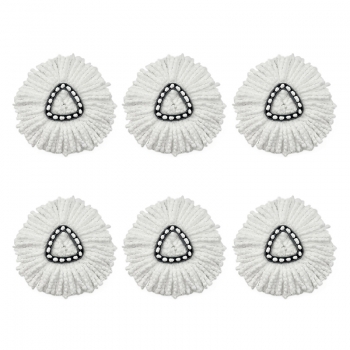 New 6pcs Mini Cleaning Microfibre Mop Refill Head for O-Cedar RinseClean 2 Tank System Mopping Replacement - White
