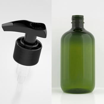 500ml Refillable Empty Bottle Clear Press Pump Plastic Bottle Shampoo Liquid Soap Dispenser - Green